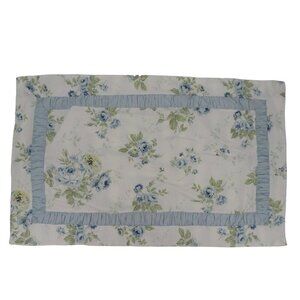 Home Trends Blue White Rose Flower Floral Shabby Chic Rectangle Pillow Sham